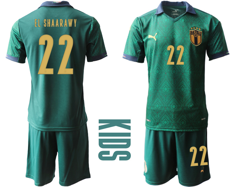 Youth 2021 European Cup Italy second away green #22 Soccer Jersey